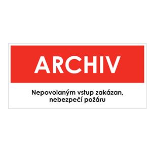 ARCHIV, červená, plast 2 mm 190x90 mm