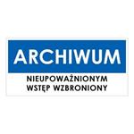 ARCHIWUM, niebieski - płyta PVC 2 mm 190x90 mm