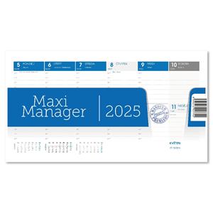 Biurkowy kalendarz 2025 - Maximanager niebieski