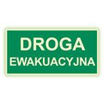 Droga ewakuacyjna - fotoluminescencyjny znak, płyta PVC 2 mm 300x150 mm