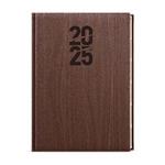 Dzienny kalendarz książkowy 2025 Ctirad z wycięciem Wood A5 - brązowy
