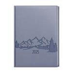 Dzienny kalendarz książkowy 2025 David Vivella z wytłoczeniem A5 - gołębi szary - Góry