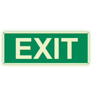 EXIT - fotoluminiscenčná tabuľka, plast 2 mm s dierkami 200x75 mm