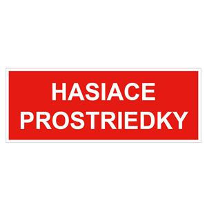 Hasiace prostriedky - bezpečnostná tabuľka, plast 1 mm 210x80 mm