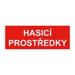 Hasicí prostředky - bezpečnostní tabulka, plast 1 mm 210x80 mm