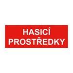 Hasicí prostředky - bezpečnostní tabulka, samolepka 210x80 mm