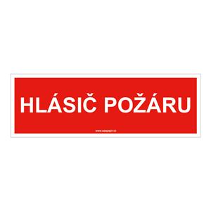 Hlásič požáru text - bezpečnostní tabulka s dírkami, plast 2 mm 300x75 mm