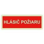 Hlásič požiaru - fotoluminiscenčná tabuľka, plast 2 mm 300x75 mm