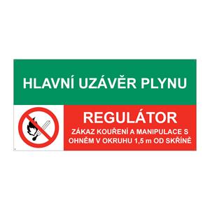 HLAVNÍ UZÁVĚR PLYNU - REGULÁTOR, KOMBINACE, plast 2 mm s dírkami 150x75 mm