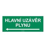 HLAVNÍ UZÁVĚR PLYNU VLEVO, plast 1 mm 210x80 mm