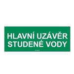 HLAVNÍ UZÁVĚR STUDENÉ VODY, plast 1 mm 210x80 mm