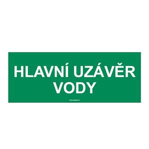 HLAVNÍ UZÁVĚR VODY, plast 1 mm 210x80 mm