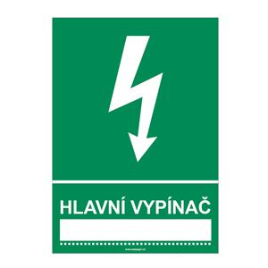 HLAVNÍ VYPÍNAČ ……………….., plast 2 mm, A4