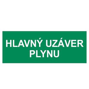 Hlavný uzáver plynu, plast 1mm 210x80mm