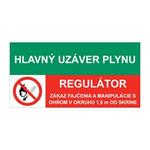 Hlavný uzáver plynu-Regulátor, kombinácia, samolepka 150x75mm