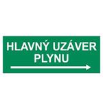 Hlavný uzáver plynu vpravo, plast 1mm 210x80mm