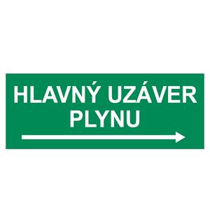 Hlavný uzáver plynu vpravo, plast 2mm 210x80mm