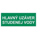 Hlavný uzáver studenej vody, plast 1mm 210x80mm