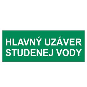 Hlavný uzáver studenej vody, plast 2mm 210x80mm