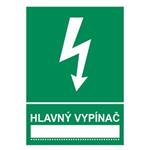 Hlavný vypínač ……………….., plast 1mm 148x210mm