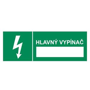 Hlavný vypínač, samolepka 105x37mm