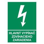 Hlavný vypínač zdvíhacieho zariadenia, plast 1mm 210x297mm