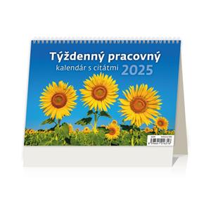 Kalendarz biurkowy 2025 - tygodniowy z cyctatmi