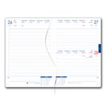 Kalendarz książkowy AMOS dzienny A5 2025 czeski - czerwony/niebieska gumka