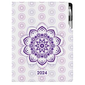 Kalendarz książkowy DESIGN dzienny A4 2024 - Mandala fioletowa