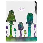 Kalendarz książkowy DESIGN dzienny A4 2025 - Grzyby
