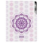 Kalendarz książkowy DESIGN dzienny A4 2025 - Mandala fioletowa