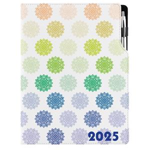 Kalendarz książkowy DESIGN dzienny A4 2025 - Mandala kolorowy