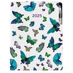Kalendarz książkowy DESIGN dzienny A4 2025 - Niebieskie motyle
