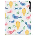 Kalendarz książkowy DESIGN dzienny A4 2025 - Ptaki