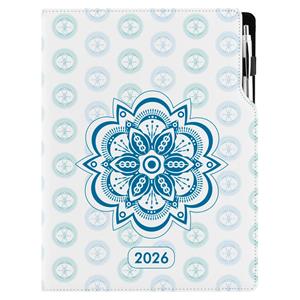 Kalendarz książkowy DESIGN dzienny A4 2026 - Mandala niebieska