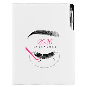 Kalendarz książkowy DESIGN dzienny A4 2026 polski - Kosmetyczny Eyelashes