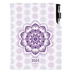Kalendarz książkowy DESIGN dzienny A5 2025 czeski - Mandala fioletowa