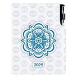 Kalendarz książkowy DESIGN dzienny A5 2025 czeski - Mandala niebieska