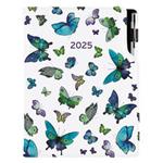 Kalendarz książkowy DESIGN dzienny A5 2025 czeski - Niebieskie motyle