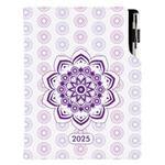 Kalendarz książkowy DESIGN dzienny B6 2025 - Mandala fioletowa