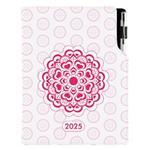 Kalendarz książkowy DESIGN dzienny B6 2025 polski - Mandala czerwona