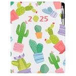 Kalendarz książkowy DESIGN tygodniowy A4 2025 - Kaktus