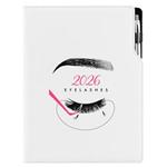 Kalendarz książkowy DESIGN tygodniowy A4 2026 polski - Kosmetyczny Eyelashes