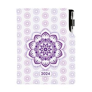 Kalendarz książkowy DESIGN tygodniowy A5 2024 czeski - Mandala fioletowa