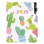 Kalendarz książkowy DESIGN tygodniowy A5 2025 słowacki - Kaktus