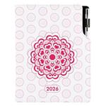 Kalendarz książkowy DESIGN tygodniowy A5 2026 czeski - Mandala czerwona