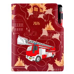 Kalendarz książkowy DESIGN tygodniowy A5 2026 polski - bordo - Straż