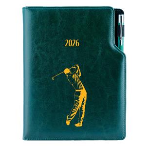 Kalendarz książkowy DESIGN tygodniowy A5 2026 polski - zielony - Golf mężczyźni