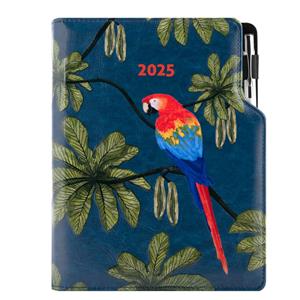 Kalendarz książkowy DESIGN tygodniowy B5 2025 - granatowy - papuga