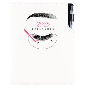 Kalendarz książkowy DESIGN tygodniowy B5 2025 polski - Kosmetyczny Eyelashes